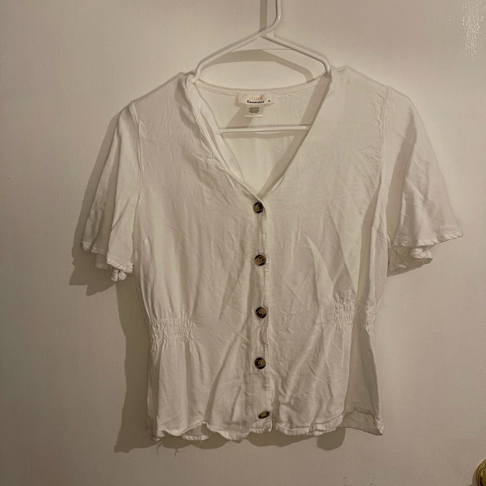 Cute White Button Down Blouse